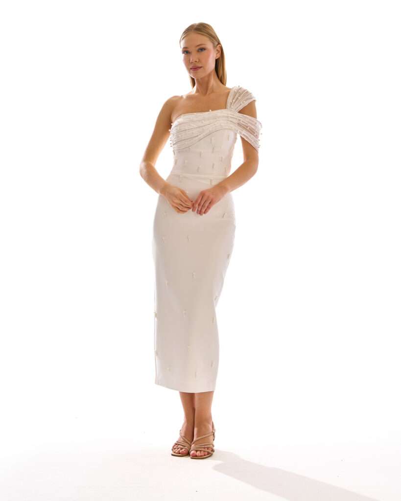 Alicia Dress Midi Kleid - Weiß